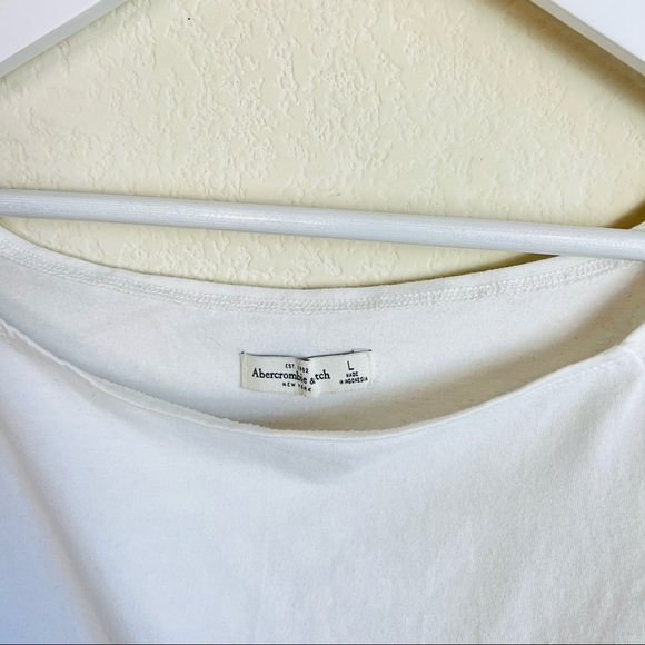 Abercrombie & Fitch White Bardot Off Shoulder Soft & Stretchy Top Blouse - Picture 4 of 8